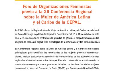REPUBLICA DOMINICANA: FORO DE ORGANIZACIONES FEMINISTAS 13 DE OCTUBRE DE 2013